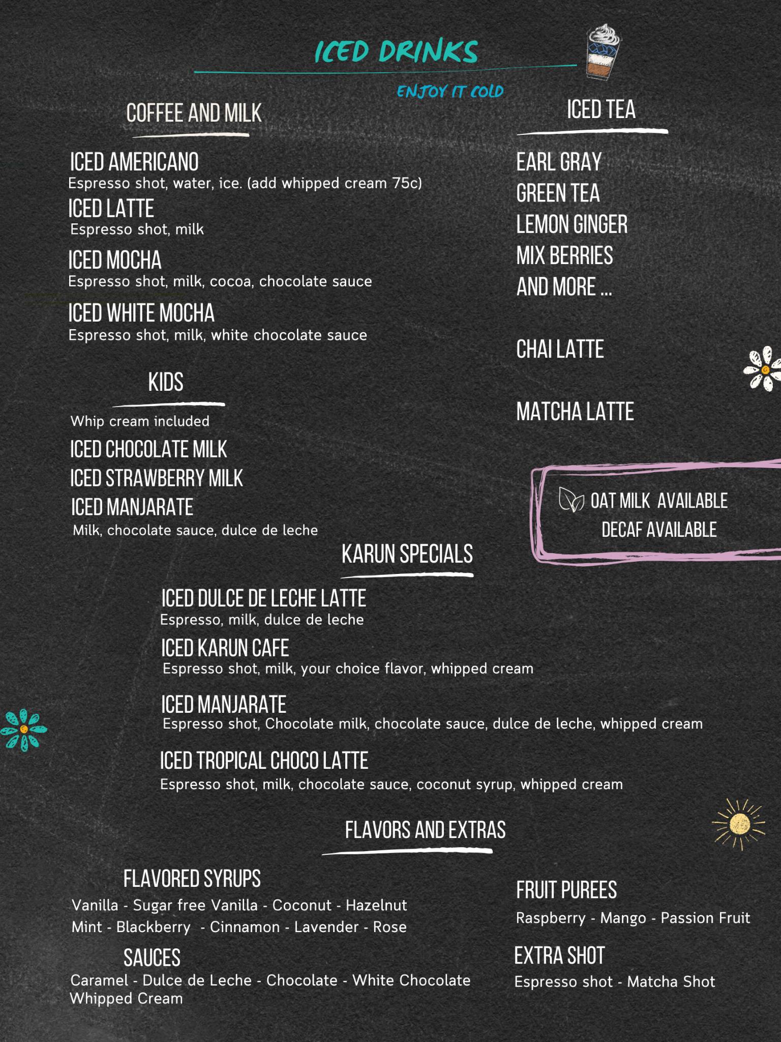 Cold Menu